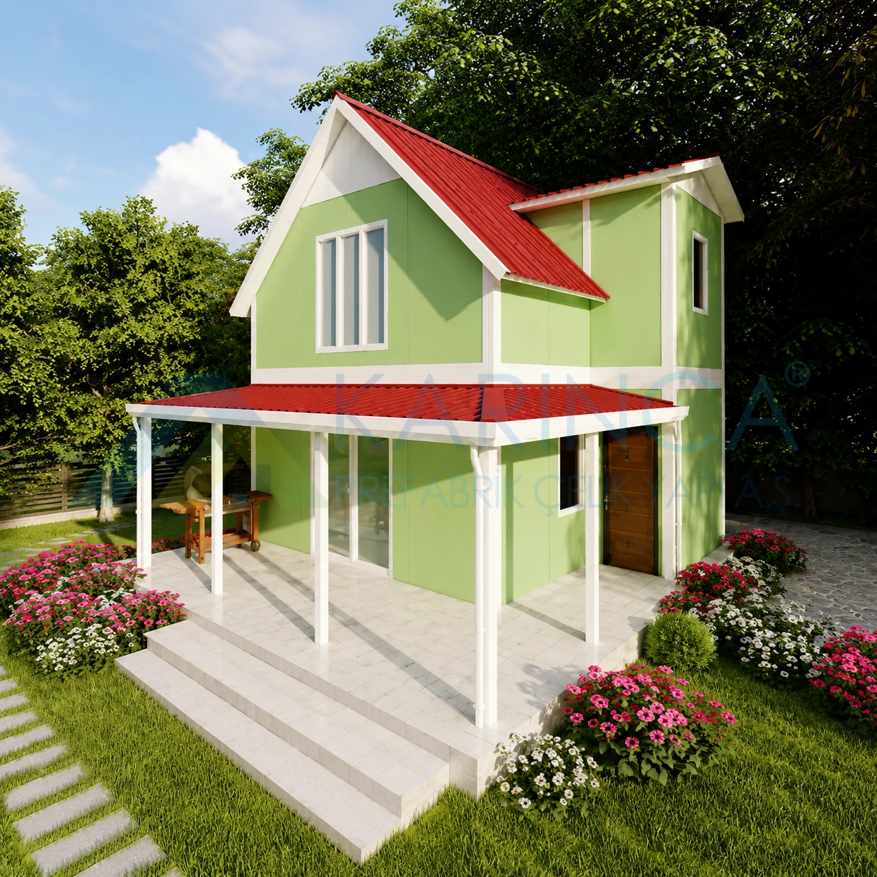 101 m2 KP 203 prefabrik ev görseli