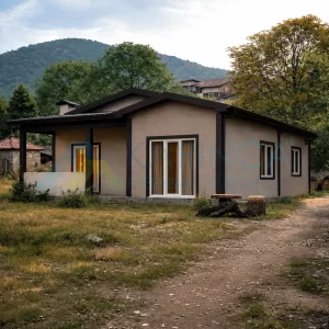 Karınca Prefabrik yüz dört metrekare toprak hafif çelik ev modern estetik tasarım görseli