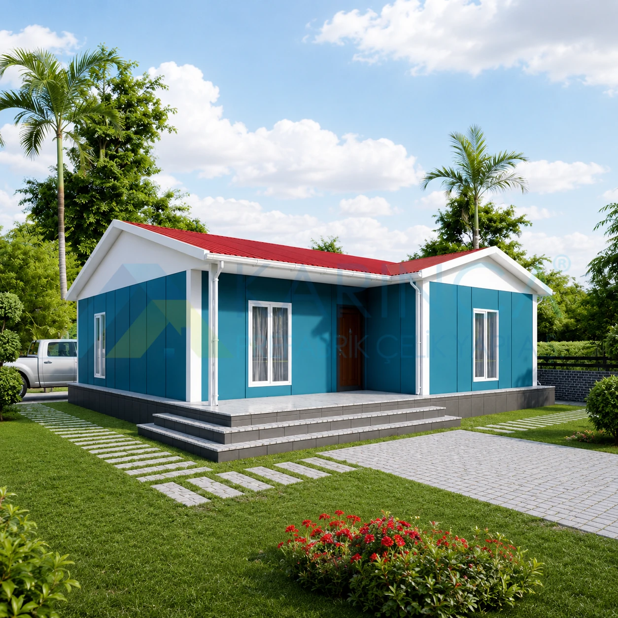 113 m2 KP 122 prefabrik ev görseli