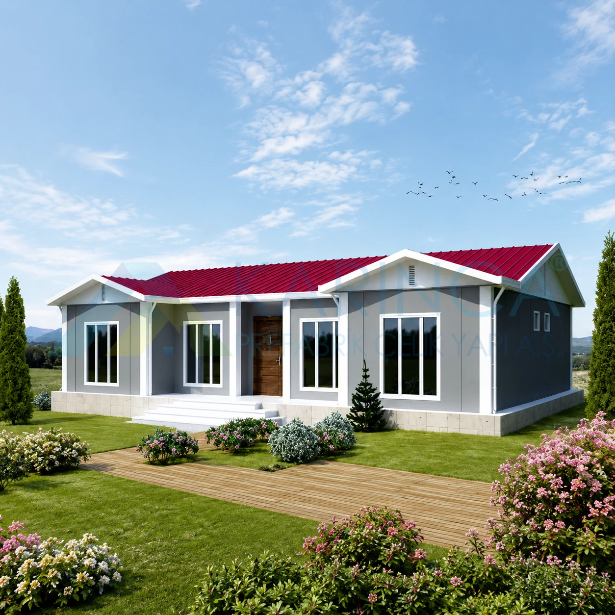 129 m2 KP 125 prefabrik ev görsel