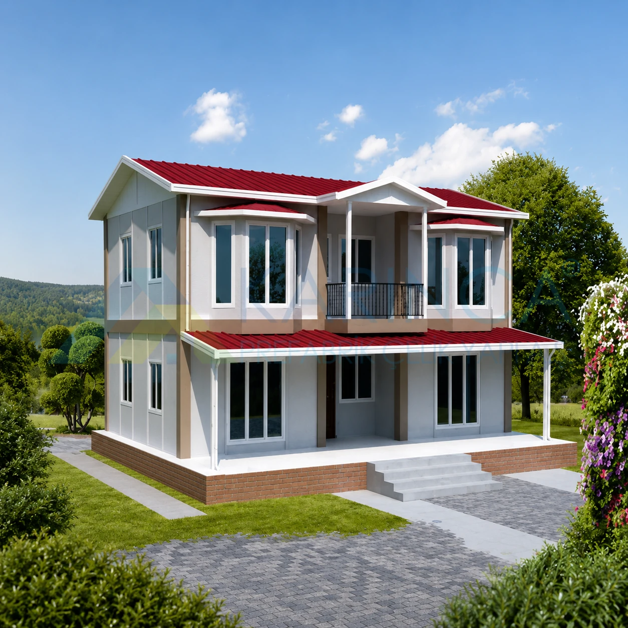 169 m2 KP 214 prefabrik ev görseli