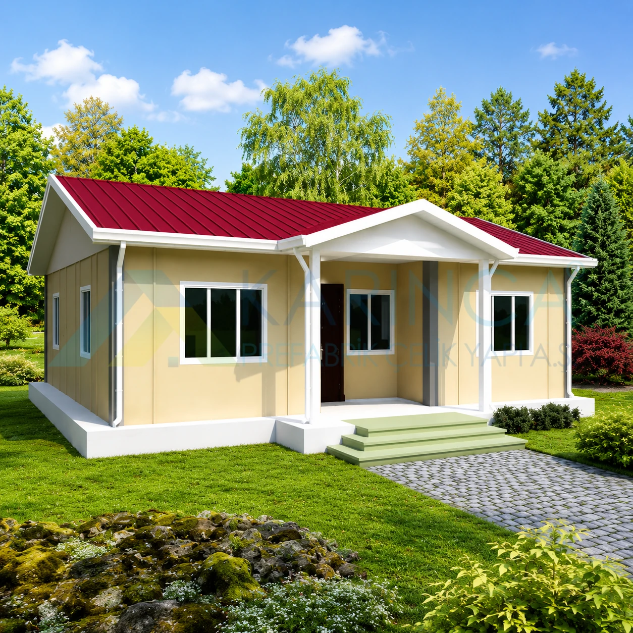 95 m2 KP 118 prefabrik ev görseli