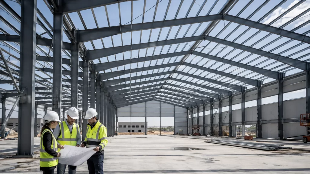 Çelik hangar binasının çelik görseli