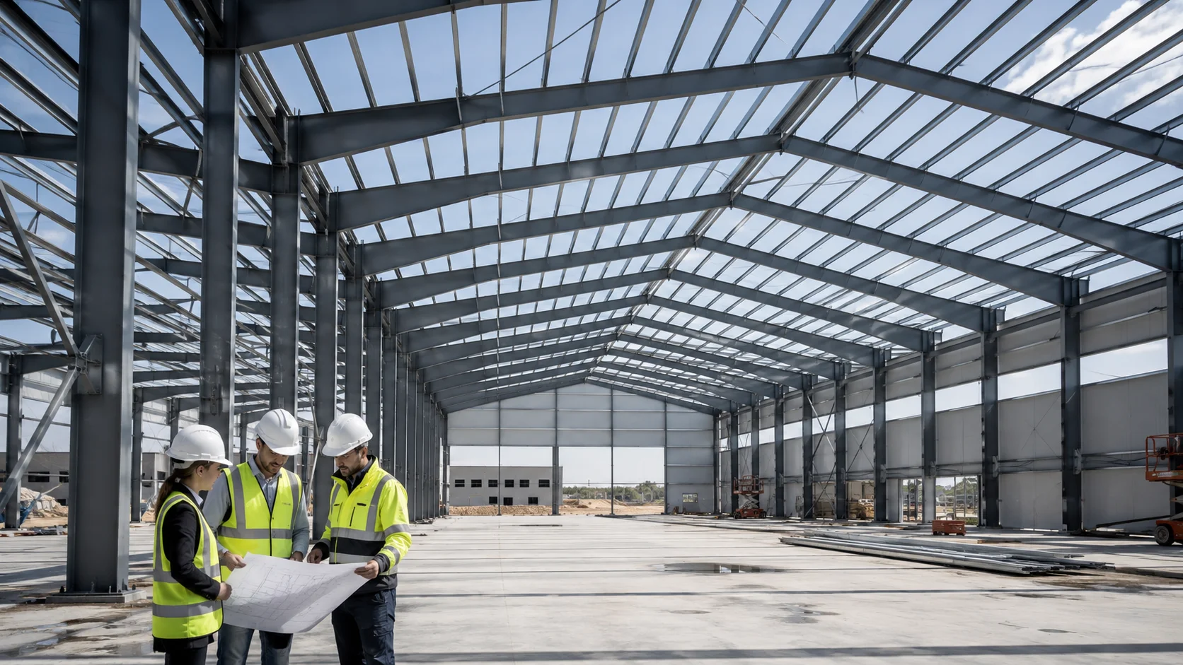 Çelik hangar binasının çelik görseli