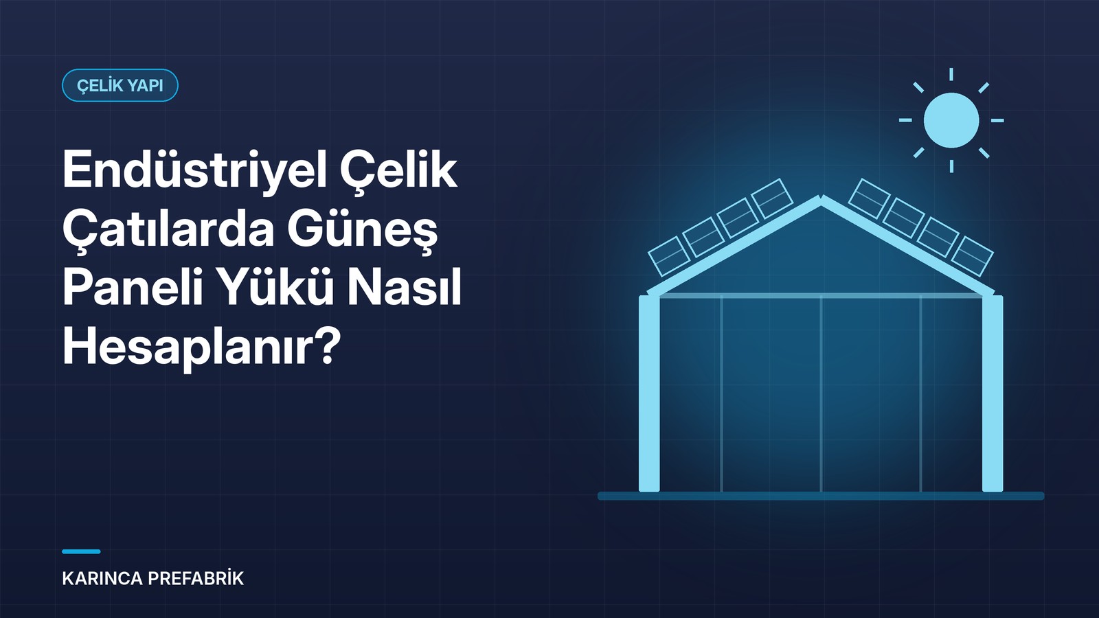 Güneş panelleri yerleştirilmiş endüstriyel çelik çatı: güneş paneli yükü hesabı