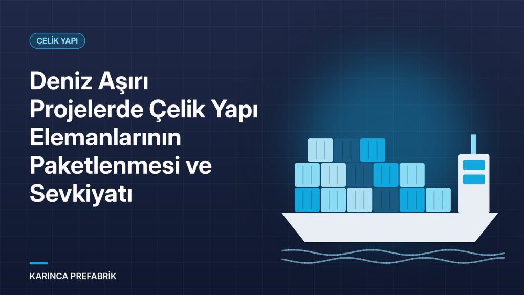 Konteyner yüklü gemi: deniz aşırı projelerde çelik yapı elemanlarının paketlenmesi ve sevkiyatı