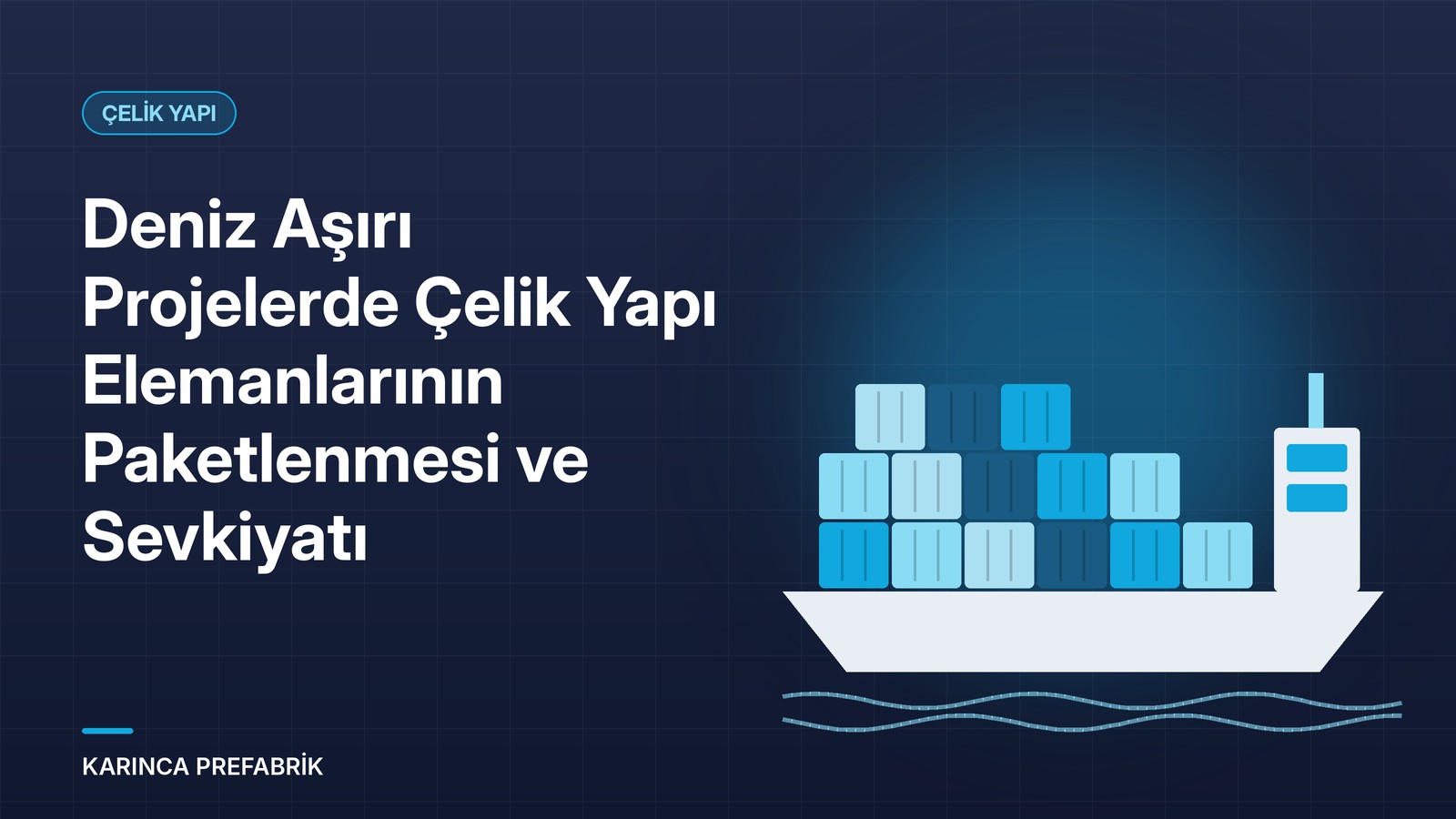 Konteyner yüklü gemi: deniz aşırı projelerde çelik yapı elemanlarının paketlenmesi ve sevkiyatı